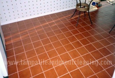 after cleaning quarry tile
